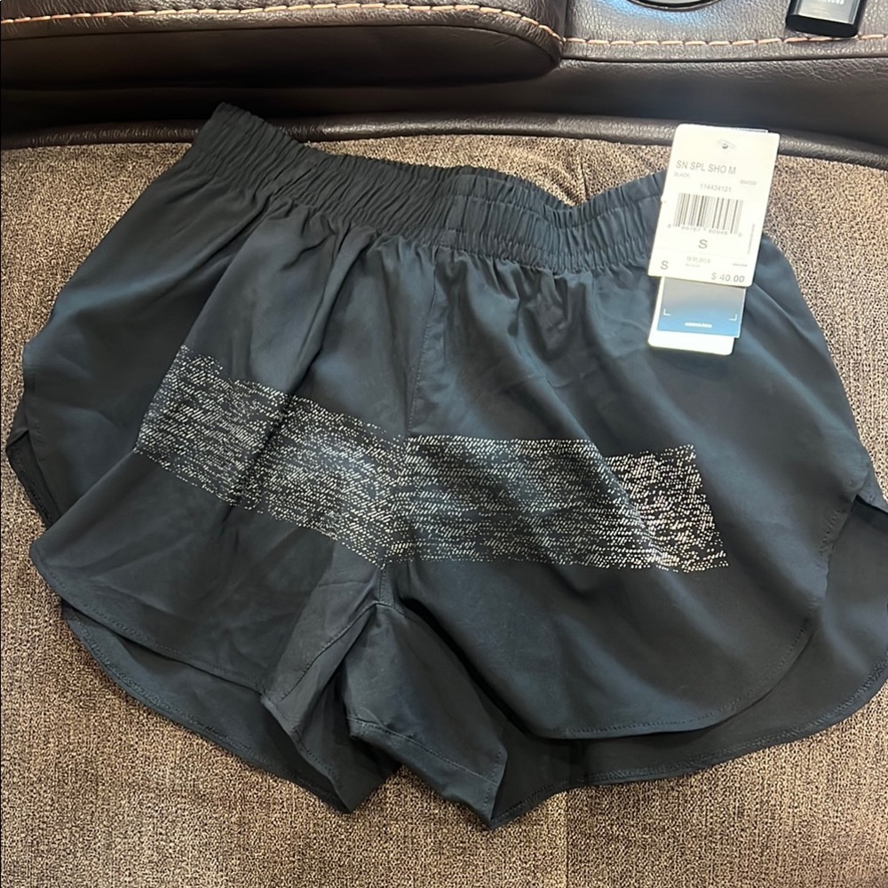 adidas Black Athletic Shorts with Silver Detail